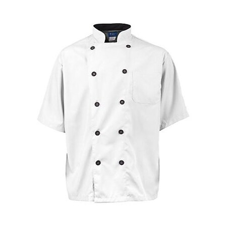 Allpoints Kng Active Chef Coat Xl Mens White/Black Ss 2124WHBKXL